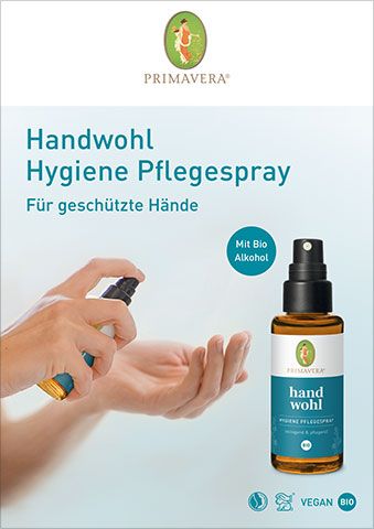 PRIMAVERA Einleger DIN A4 Handwohl Hygienespray für Aufsteller/Display DIN A4