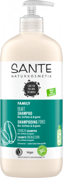 MHD 08-2024 SANTE FAMILY Kraft Shampoo Bio-Coffein &amp; Arginin 500 ml