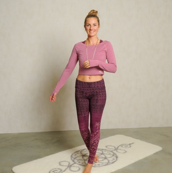 Spirit of OM Longsleeve Crop Top - amethyst Gr. XS - XL