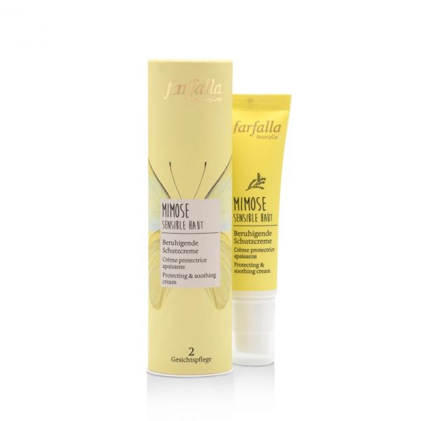 MHD 8-2025 Rabatt 15 % Farfalla Mimose Sensible Haut, Beruhigende Schutzcreme, 30ml