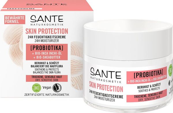 SANTE Skin Protection – 24H Feuchtigkeitscreme Probiotika, Bio-Inca Inchi-Öl &amp; Bio-Sheabutter