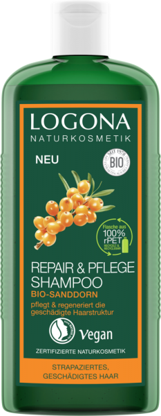 LOGONA Repair &amp; Pflege Shampoo Bio-Sanddorn, 250 ml