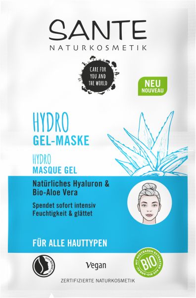 SANTE Hydro Gel-Maske Natürliches Hyaluron &amp; Bio-Aloe Vera, 8ml