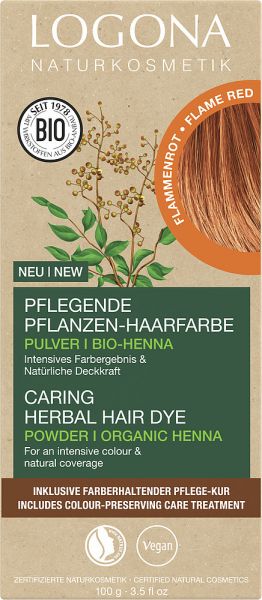 LOGONA Pflanzen-Haarfarbe Pulver 030 Flammenrot, 100g