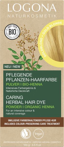 LOGONA Pflanzen-Haarfarbe Pulver Goldblond, 100g