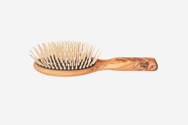 KOST KAMM Langhaar-Holzbürste, gerade extra lange Holznoppen Olivenholz 9-reihig