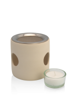 FARFALLA Zylinder Räucherstövchen in beige mit Sieb FARFALLA Zylinder Räucherstövchen in beige mit Sieb