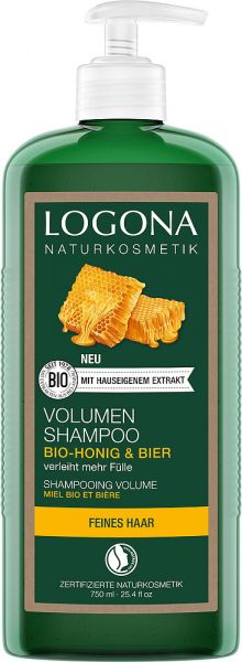 LOGONA Volumen Shampoo Bier &amp; Bio-Honig, 750 ml