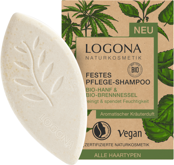 LOGONA Festes Shampoo Bio-Hanf &amp; Bio-Brennnessel, 60 g