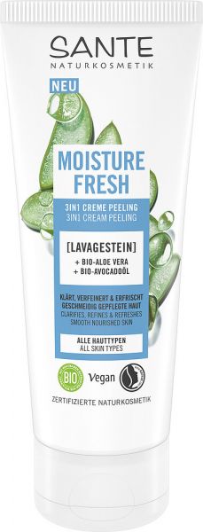 Moisture Fresh – 3in 1 Creme Peeling Lavagestein, Bio-Aloe-Vera &amp; Bio-Avocadoöl