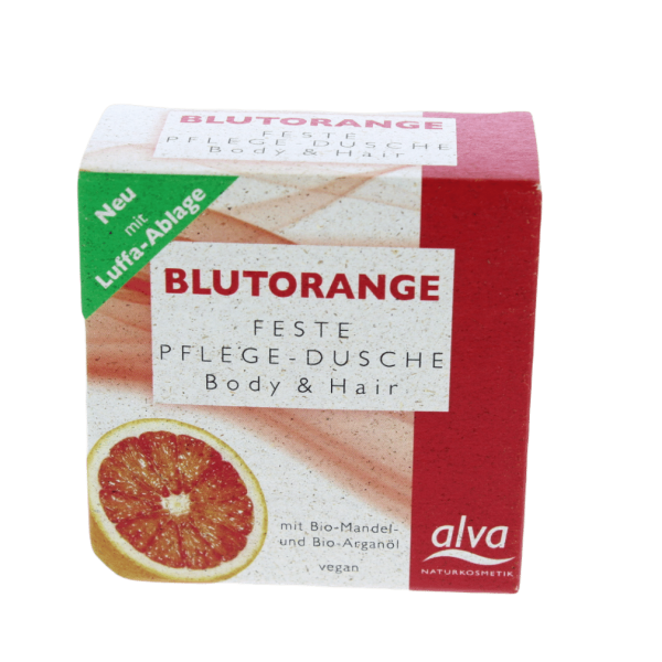 alva Blutorange Feste Pflegedusche Body &amp; Hair, 60g