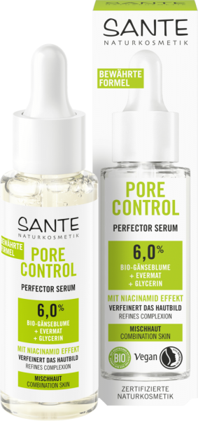 SANTE Pore Control – Skin Perfector Serum Bio-Gänseblume, Evermat &amp; Glycerin
