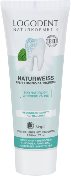 LOGONA NATURWEISS Pfefferminz Zahncreme, 75 ml