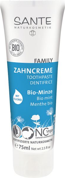 SANTE FAMILY Zahncreme Bio-Minze mit Fluorid, 75ml