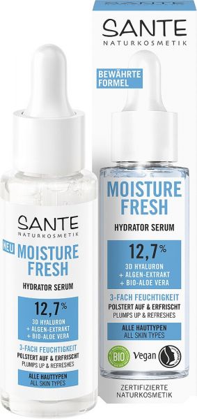 SANTE Moisture Fresh – Hydrator Serum 3D Hyaluron, Algen-Extrakt &amp; Bio-Aloe Vera