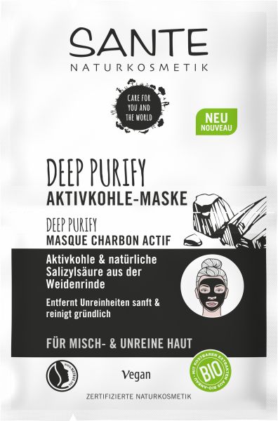 MHD 11-2024 SANTE Deep Purify Aktivkohle-Maske Aktivkohle &amp; Natürliche Salizylsäure, 8ml