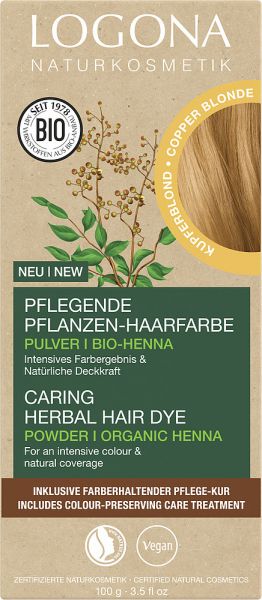 LOGONA Pflanzen-Haarfarbe Pulver Kupferblond, 100g