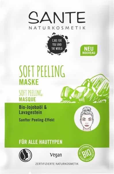 SANTE Soft Peeling Maske Bio-Jojobaöl &amp; Lavagestein, 8ml
